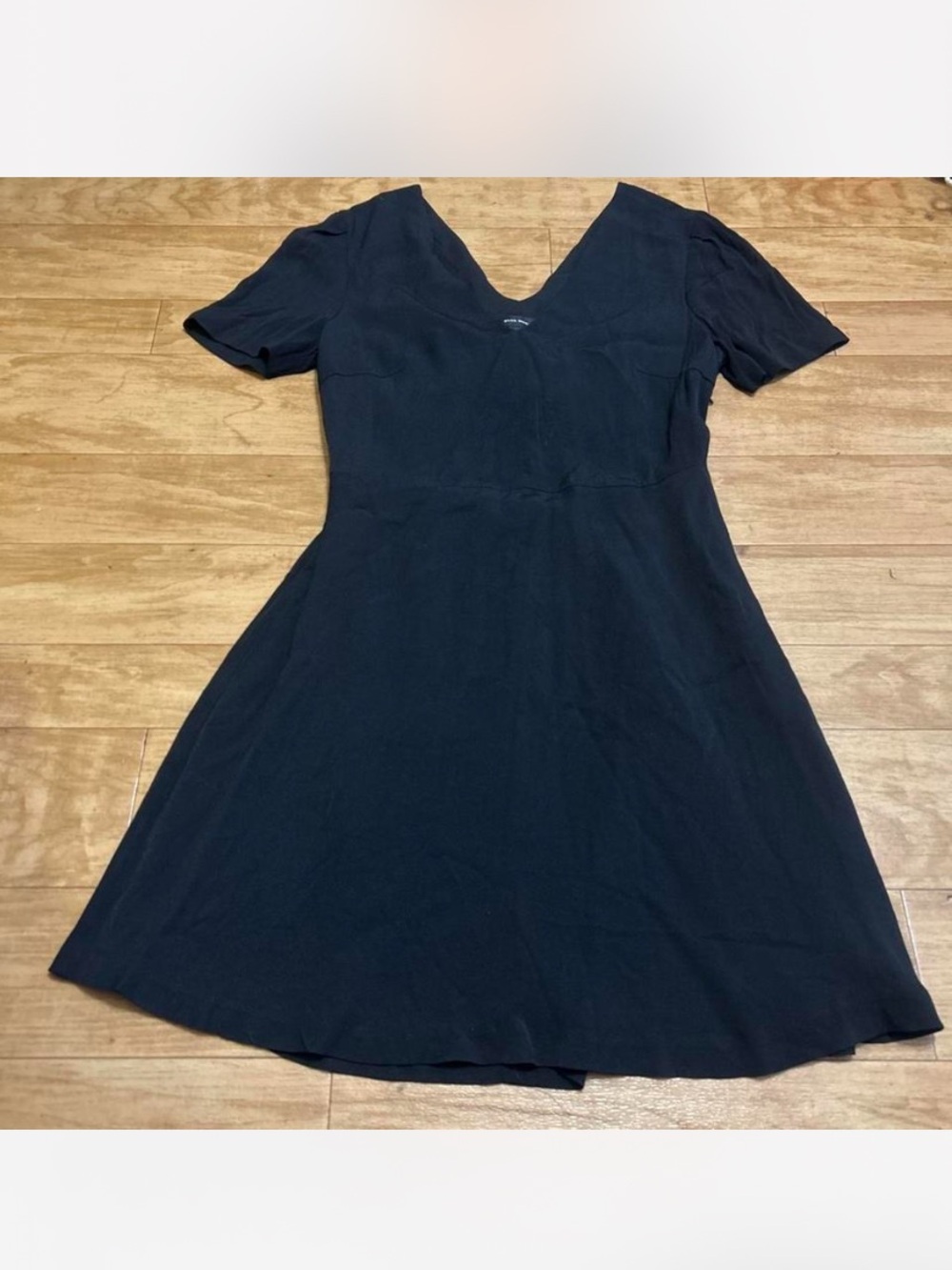 Club Monaco Black V-Neck A-Line Mini Dress - Picture 2 of 8